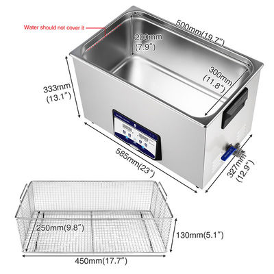 Líquido de limpeza ultrassônico superior 600W do banco dos Skymen 30L 40KHz com o temporizador 30min