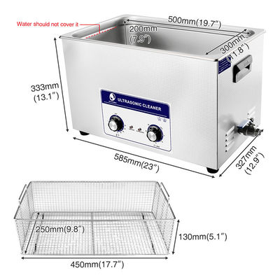 Líquido de limpeza ultrassônico 30L mecânico 500W Heater Degas SCCP do banho de PSE