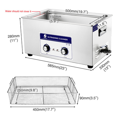 Cesta mais limpa ultrassônica Tabletop do temporizador/Heater Adjustable With SS de SUS304 360W 22L