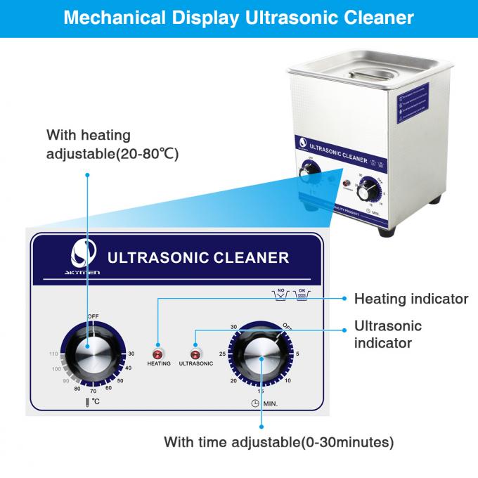 líquido de limpeza ultrassônico de limpeza da máquina do instrumento do agregado familiar do calefator do temporizador 2L
